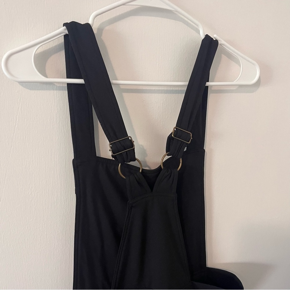 SWAAY Overall Jumpsuit in Black Eco-Friendly Adjustable Heart Zipper Pockets XL - Picture 6 of 12